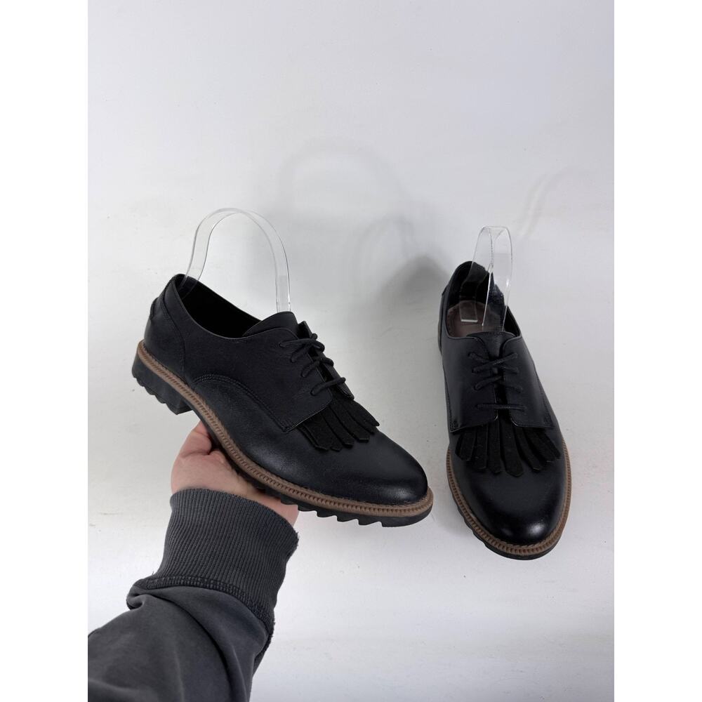 Clarks Griffin Mabel 2 Oxford Women's 9 Black Leather Low Top Comfort Shoes
